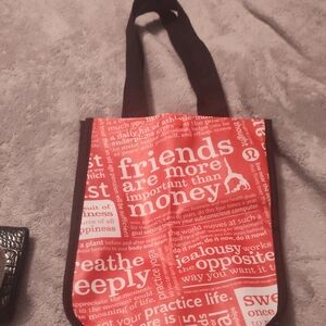 Lululemon Athletica Red and Black Graphic Tote